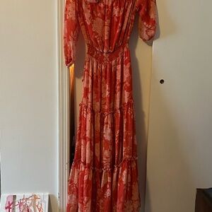 1. State Red Floral Long Sleeve Dress